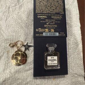 Chanel Gold Floral and Silver Star Charm